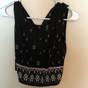 Geometric print loose crop top